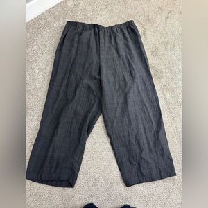 Eileen Fisher Pull On High Waisted Wide Leg Travel Pants Medium Linen